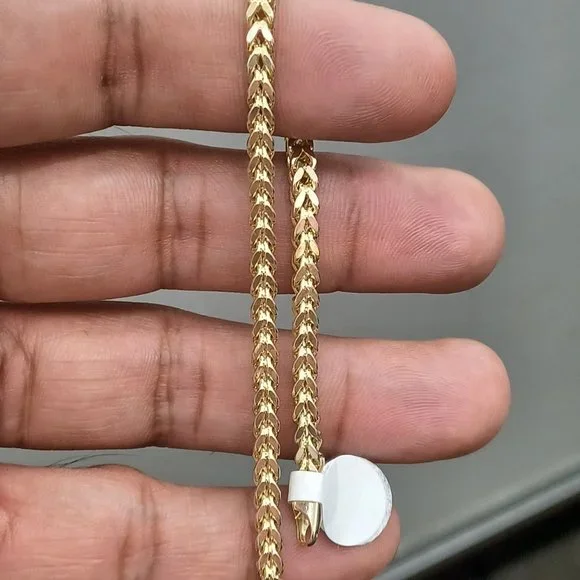 14kt Real Gold Franco Bracelet size 8 inches - Picture 6 of 8